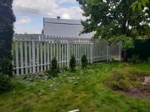 Забор из евроштакетника с забивными столбами 25 метров фото в Княгинино