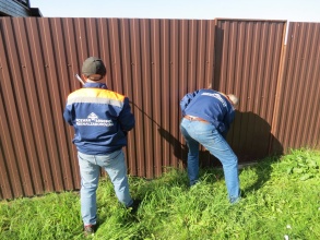 Забор из профнастила с утрамбовкой щебнем 79 метров фото в Княгинино